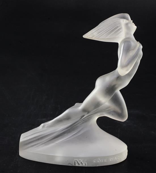 Côte dAzur. A glass statuette by René Lalique, introduced on 12/10/1929, Height 16.5cm.